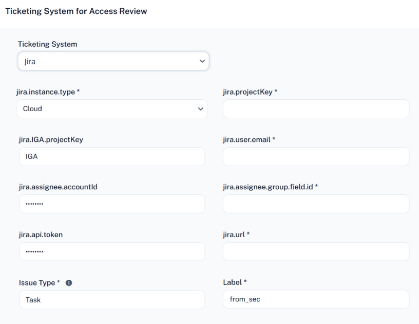Jira Ticketing Setup Wizard / Dashboard