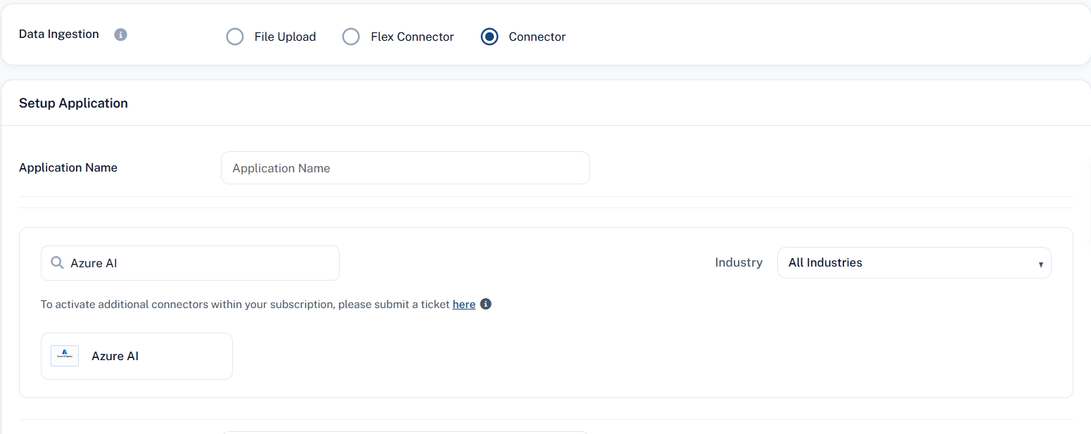 Azure AI Agents Connector Setup Screen